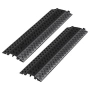 2 Pack Drop Over Cable Cover, 17,500 lbs/Axle Load Capacity, Heavy Duty Cable Hose Protector Ramp, Floor Cord Cover, for High Walking Traffic Areas, Indoor, Outdoor, Home, Office, Warehouse
