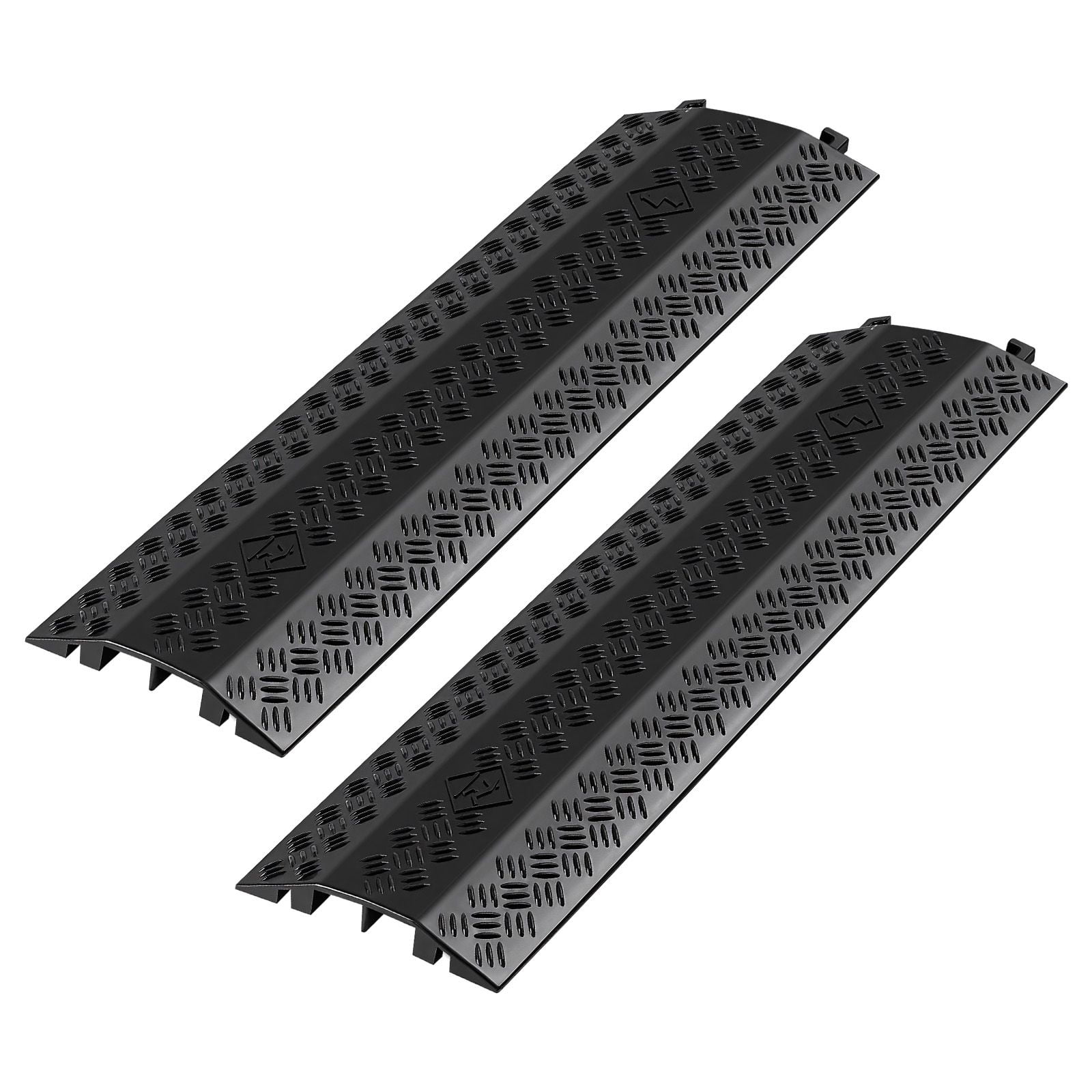 2 Pack Drop Over Cable Cover, 17,500 lbs/Axle Load Capacity, Heavy Duty Cable Hose Protector Ramp, Floor Cord Cover, for High Walking Traffic Areas, Indoor, Outdoor, Home, Office, Warehouse