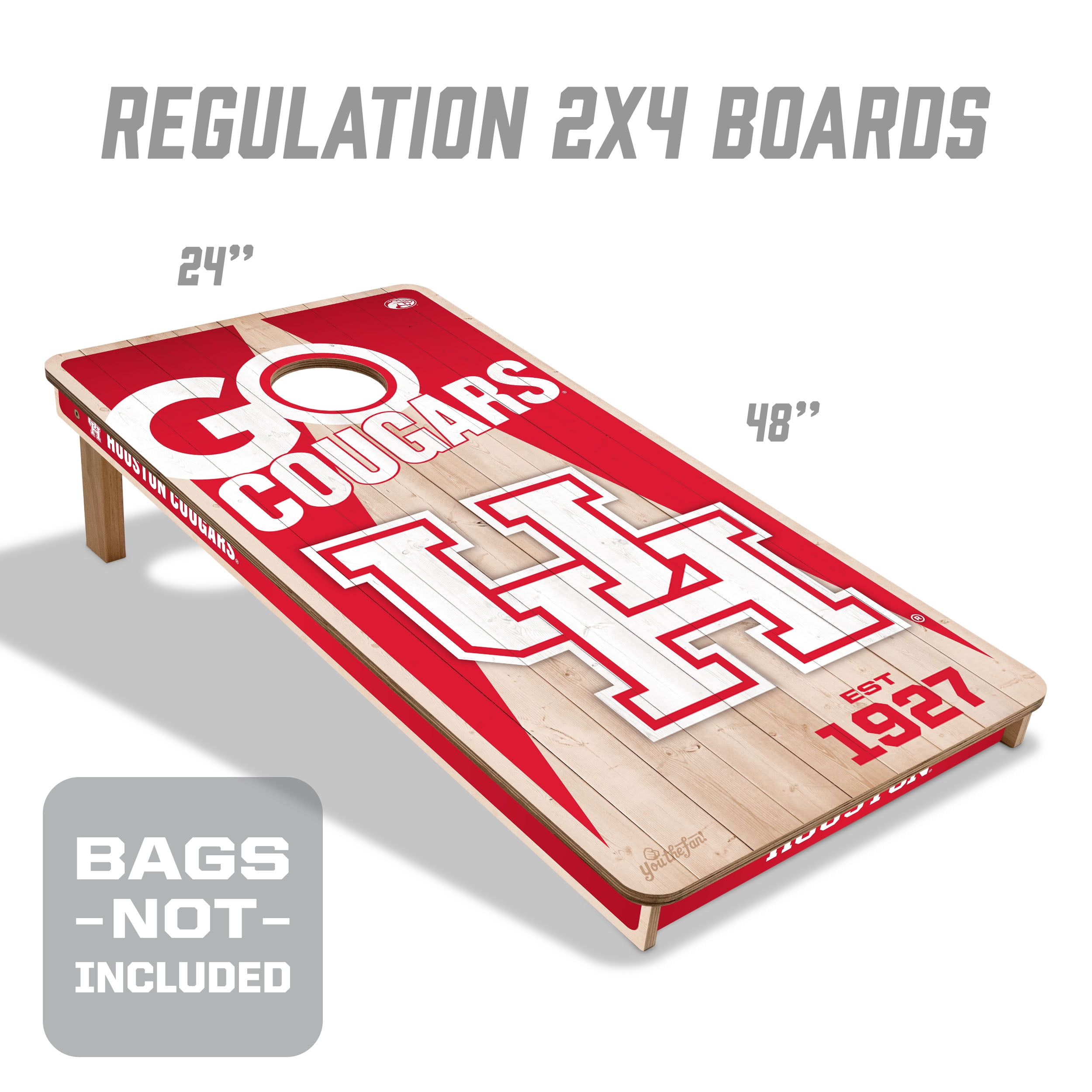 YouTheFan NCAA Houston Cougars 2' x 4' Cornhole Game No Bags
