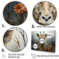 thumbnail image 3 of Designart "Giraffe In A Cute Flower Field II" Animals Giraffe Floater Framed Canvas Art Print, 3 of 5