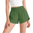 thumbnail image 3 of VBTAPA Girls Athletic Shorts, Lightweight Elastic Waist Running Dolphin Shorts, Kids Active Sports Volleyball Soccer Shorts Army Green 12-13 Years, 3 of 7