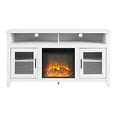 thumbnail image 5 of Farmhouse Glass Door Fireplace TV Stand for TVs up to 65" in Brushed White, 5 of 10