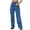 Dark Blue, variant on CFLVAEK Cargo Pants for Women Casual Elastic High Waist Denim Pants Loose Fit Wide Leg Work Pant with Pockets Light Blue XXL