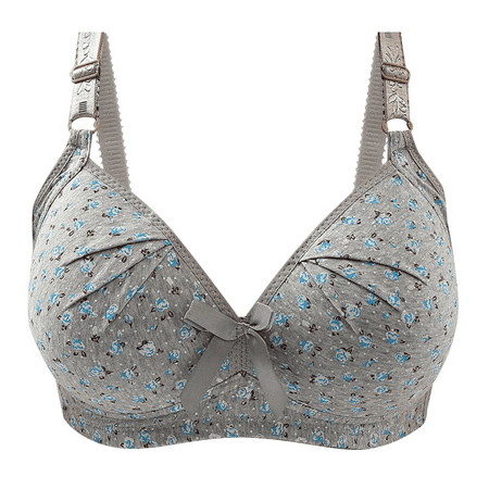 Fulorrnie Bras for Women Lift No Underwire Comfort Supportive Push Up Bralette Ventilated Plunge Bra Light Gray 40 CD/42 ABC