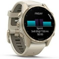 thumbnail image 3 of Garmin 010-02903-10 Fenix 8 43 mm, AMOLED, Sapphire, Soft Gold with Fog Gray Sandstone Silicone Band Bundle with 2 YR CPS Enhanced Protection Pack & Round Tempered Glass Screen Protector, 3 of 11