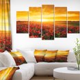 thumbnail image 1 of Poppy Field under Ablaze Sunset - Contemporary Wall Art Canvas, 1 of 1