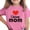 Pink, variant on Girls Graphic T-Shirt I Love Mom Heart Polyester Spandex Relaxed Fit Crewneck Short Sleeve Red,Size 5-6T