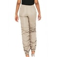 thumbnail image 3 of A2Y Women's Solid Sporty Style Ruched Adjustable Drawstring Jogger Pants Khaki S, 3 of 3