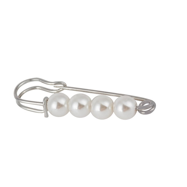 Qarigey Paquete de 3 broches de perlas a granel conjunto de broches de perlas de imitación con bufanda Multicolor de moda chal pin joyería para Accesorios de disfraces Blanco