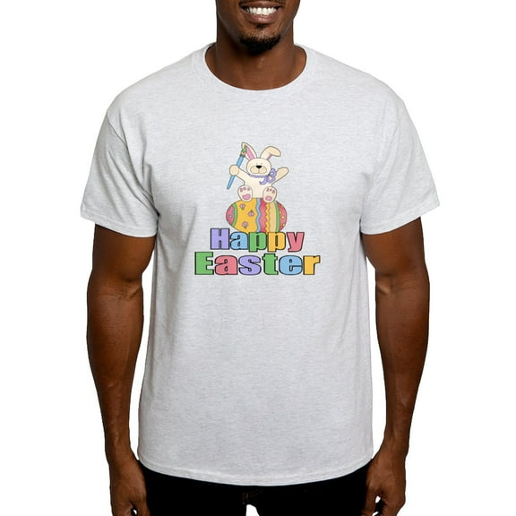 CafePress - Happy Easter Artist Bunny Light T Shirt - Men's Classic Graphic T-Shirt