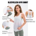 thumbnail image 2 of Camiseta sin mangas de yoga para mujer, ajuste holgado, transpirable, espalda abierta, sin mangas, c Abanopi Beige/Pequeña, 2 of 7