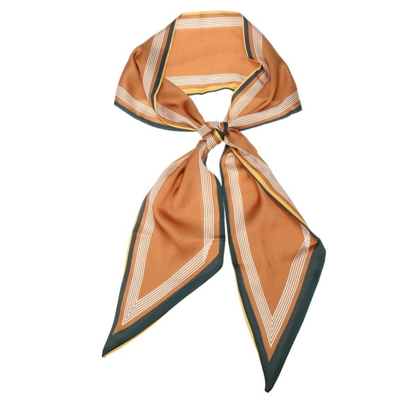 Fashion Scarves for Women, Silky Satin Head Scarf 59" x 5", Accordion Orange