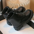 thumbnail image 5 of BOBOGOJP Boys Girls Ankle Boots Lace Up Side Zipper Waterproof Combat Shoes Toddler/Little Kid/Big Kid Black for Size 12, 5 of 9