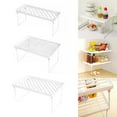 thumbnail image 5 of (1X Storage Rack) Shelves Clearance Plertrvy Expandable Stackable Cabinet Shelf Kitchen Counter Rack Organizer Multipurpose Pantry Bedroom Bathroom Storage Racks Holder Bathroom Cabinet Organizer, 5 of 9