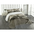 thumbnail image 3 of Ambesonne Travel Quilted Bedspread Set 3 Pcs, Tower Bridge and the Sky, King Size, Sepia White, 3 of 5