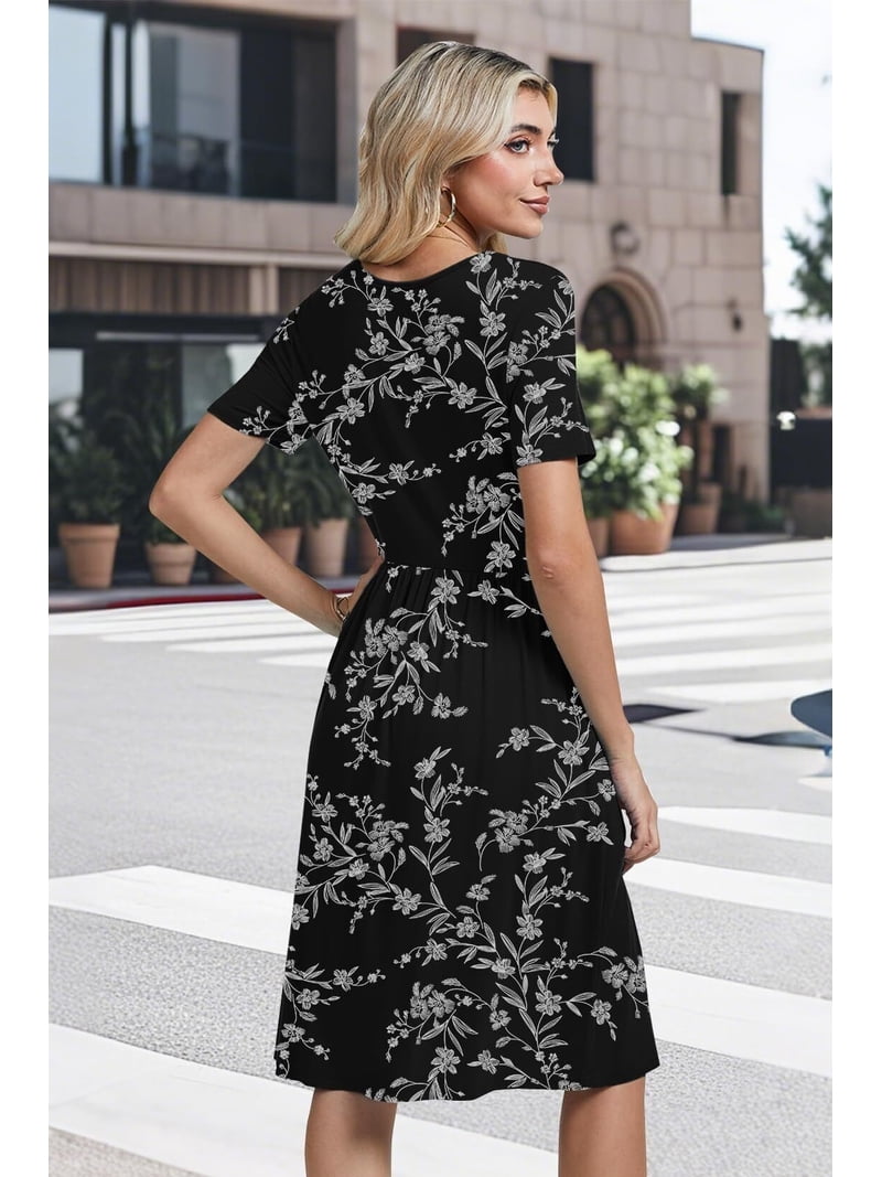 short black empire waist dress Regency Inspired Shirred Bodice Empire Waist Mini Dress in Black