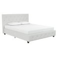 DHP Dakota Upholstered Platform Bed, Queen, White