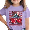 thumbnail image 2 of Avrnliq Girls Patriotic Cherry American Flag T-Shirt, 4th of July Kids Graphic Tee, USA Stars Stripes Summer Casual Short Sleeve Shirt, Independence Day Gift,Size 9-10T, 2 of 6