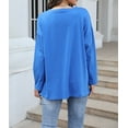thumbnail image 5 of Women’s Oversized V-Neck Long Sleeve Tunic Top Loose Fit Solid Color Casual Blouse Comfy Pullover Fall Outfits Loose Fit T Shirt, 5 of 6