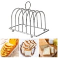 thumbnail image 1 of Rejilla para pan, asa de transporte con bucle no deformable, pies de bola antiadherentes, acero inoxidable inoxidable, 6 ranuras, soporte para pan tostado, panadería, 1 of 5