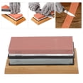 thumbnail image 1 of Bloque Para Afilar Cuchillos, Corindón Blanco, Almohadilla De Silicona De Doble Cara, Piedra De Afilar Profesional, Grano 6000, Multifunción Con Base De Bambú Para Cocina, 1 of 7