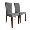 thumbnail image 2 of Castle Place Corduroy Glam Velvet Upholstered Dining Chairs, Grey, Set of 2, 2 of 9