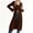 Coffee, variant on Bell Sleeve Women Solid V Neck Casual Long Button Down Knit Cardigan