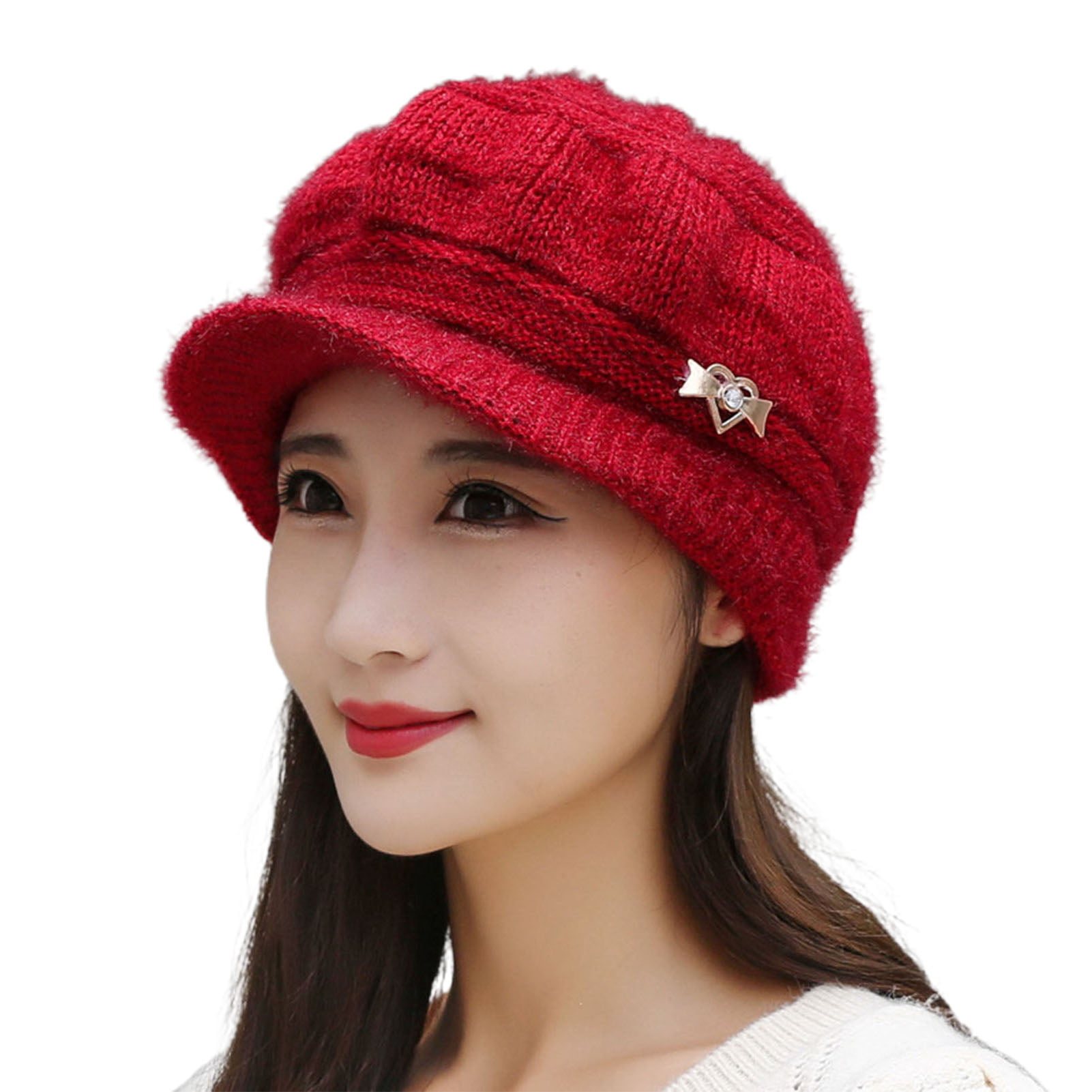 top Begrafenis cijfer SunHLX Women Hat Solid Color Knitted Autumn Winter Lightweight Dome Hat for  Outdoor - Walmart.com