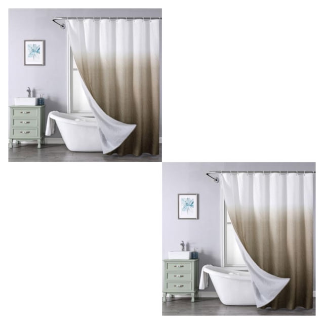 Advancent Cortina de ducha impermeable de secado rápido a prueba de moho para baños higiénicos café 180*200 café Café 180*200, café 2Conjunto
