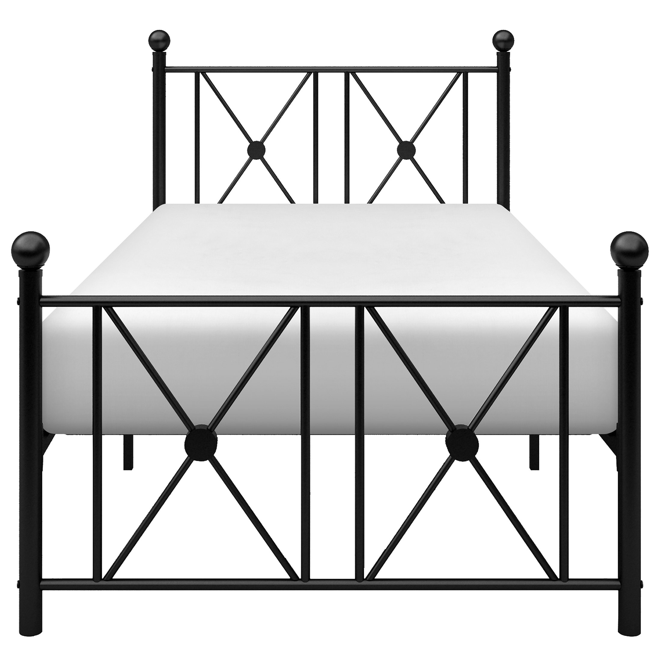 OakvillePark Hilton Open-Frame Metal Platform Bed, Twin, Black