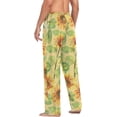 thumbnail image 5 of Men's Pajama Pants with Pockets Sleepwear Lounge Pants Stretch Casual Sunflower Summer Vintage, 5 of 6