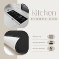 thumbnail image 2 of Wool Effect Wildflowers Kitchen Runner Rug 48 x 20 Inches Black Gray, 2 of 5