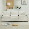 thumbnail image 5 of Euroco 89" Cozy Upholstered 3-seater Sofa Oversized Comfy Cloud Sofa Double Cushion 3-seater Sofa Plush Cushion Sofa Couch for Living Room, Beige, 5 of 7