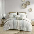 thumbnail image 2 of INK+IVY King/Cal King Imani 3-Piece Cotton Printed Comforter Set with Chenille, White/Navy, 2 of 10