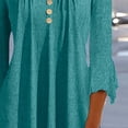 thumbnail image 4 of Naughtyhood Shirts for Women,Women's Casual Trumpet 3/4 Sleeve Buttoned Integral Ruched Tops Pleated T-shirts Blouses Green XL, 4 of 7
