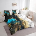 thumbnail image 3 of jejeloiu Retro Marble Texture 7pcs Bedding Comforter Set,Modern Fulid Ink Queen Bedding Sets,Blue Black White Queen Sheet Sets For Men Women,Super Cozy Room Decor Reversible, 3 of 8