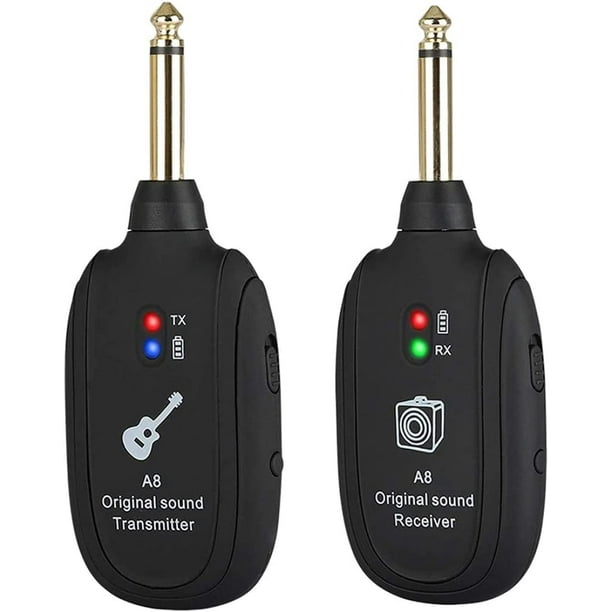 Receptor de transmisor de guitarra inalámbrico, sistema de guitarra inalámbrico Receptor de transmisor de audio de guitarra inalámbrico negro 20Hz-20kHz para sistema de audio de guitarra TUNC Sencillez
