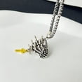 thumbnail image 6 of lanema Faithful Skull Crucifix Necklace/Pendant with Prayer Hands Jewelry for Music Festivals and Parties Festival Accessory, 6 of 8