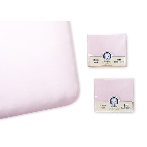 Gerber Set of 2 Organic Cotton Crib Sheets, Pink