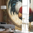 thumbnail image 4 of Rooster Semi Sheer Curtains 84 Inch Length 2 Panels Set, Vintage Rustic Farmhouse Style Oil Painting Sheer Kitchen Curtain Privacy Voile Window Curtain for Living Room Bedroom Rod Pocket Drapes, 4 of 7