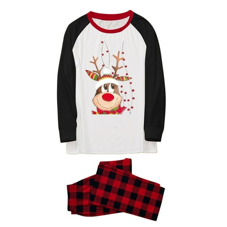 

TAIAOJING Christmas Matching Pjs for Family Onesie Pajamas Set Christmas Clothing Festive Plaid Clothes For Dad Styles