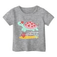 thumbnail image 2 of WOYY Toddler Girl's Graphic T-Shirt Cartoon Turtle Print Short Sleeve T Shirt for Kids, 2 of 3