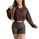 thumbnail image 3 of Sudaderas con capucha bonitas,Sudadera de mujer con cuello en V, manga larga, color liso, tejido de poliéster, ideal para el hogar y el trabajo, sopatenor, 3 of 9