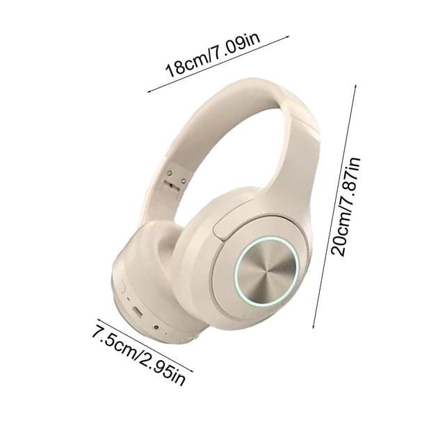 Herunwer Foldable Soft Headband Bluetooth Headphones, Low Latency with High Battery for Sports and Gaming