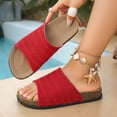 thumbnail image 4 of Rokment Cork Footbed Platform Slides Sandals for Women 2026 Summer Beach Vacation Comfortable Mesh Walking Flat Dress Slip on Slippers Wide Feet Red Size 6.5, 4 of 7