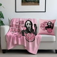 thumbnail image 4 of Funny No You Hang Up Pink Horror Ghost Fleece Throw Blanket - Cozy Lightweight Thick Blanket - Soft Fuzzy Plush Blankets Throws- Halloween Day Gifts for Bedroom Bed Sofa, 4 of 4