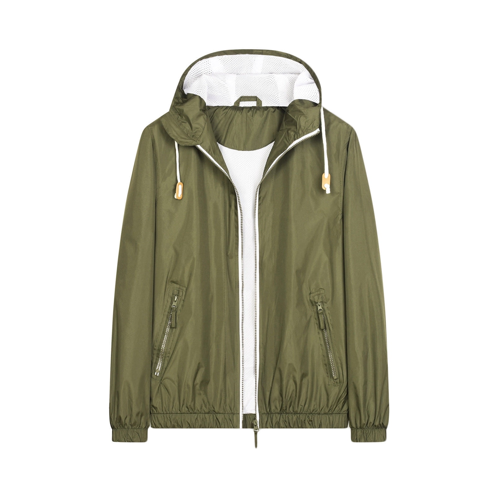 Men's Solid Thin Fall Outdoor Windbreaker Slim Fitting Long