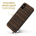 thumbnail image 3 of Case Yard Wooden Case for iPhone-X Soft TPU Silicone cover Slim Fit Shockproof Wood Protective Phone Cover for Girls Boys Men and Women Supports Wireless Charging Aztec Pattern Design, 3 of 7