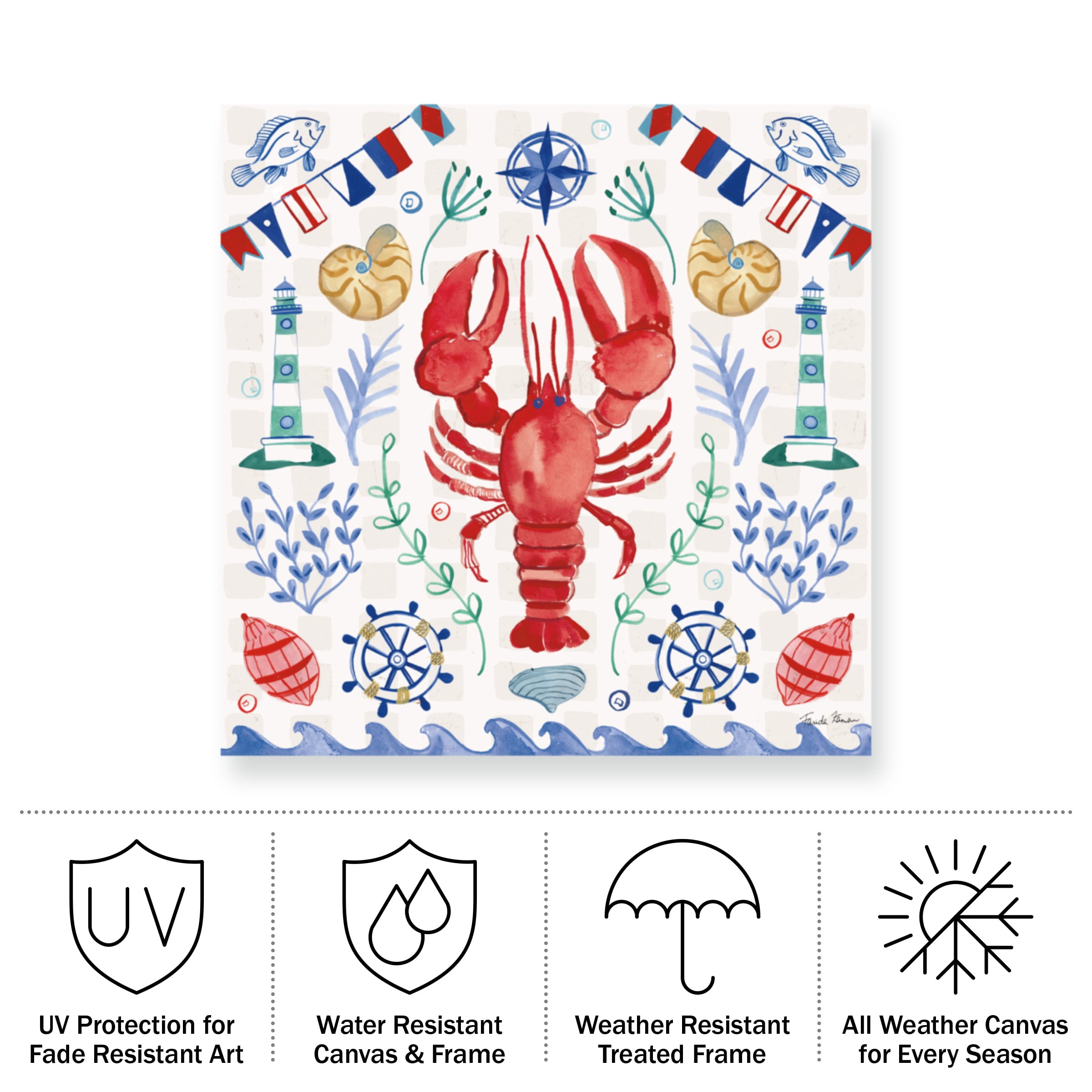 Farida Zaman 'Maritime Delight IV' Outdoor All-Weather Wall Decor