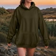 thumbnail image 2 of Kaprioy Womens Oversized Sweatshirt Essentials Hoodie Fleece Sweatshirts Fall Winter Fashion Pullover Sweaters Fashion Y2k Clothes Green, XXXL, 2 of 5